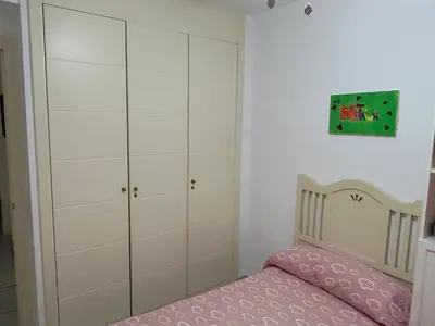 Cama o camas de una habitación en Jardines Nuevo Vera bajo 2 dormitorios vistas al mar