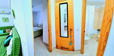 Cama o camas de una habitación en Bajo VERAMAR 5 Vera Playa primera línea de playa