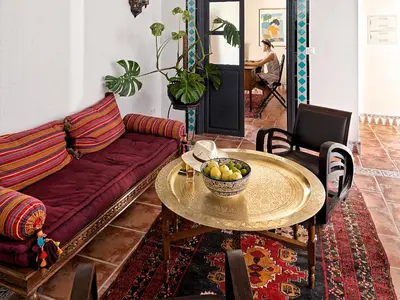 Zona de estar de Andalucian Villa with moroccan touch and pool