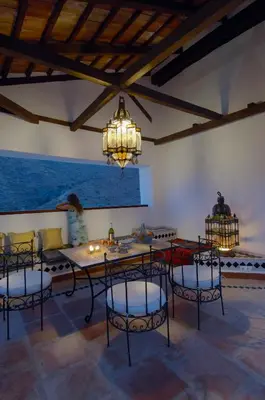 Zona de estar de Andalucian Villa with moroccan touch and pool