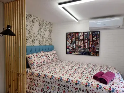 Cama o camas de una habitación en Estudio Brisa del Poniente Aguadulce