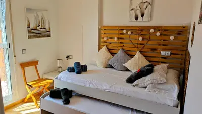Cama o camas de una habitación en Espectacular Atico en Mojácar Playa