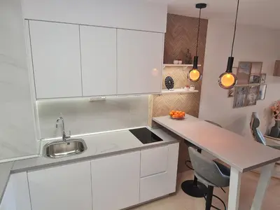 Una cocina o zona de cocina en Sybarix Terrace, mar, golf, WIFI, garaje, relax