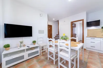 Una televisión o centro de entretenimiento en Apartamentos Lizamar San José Cabo de Gata