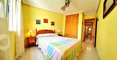 Cama o camas de una habitación en Apartamento 1 dormitorio VERAMAR 1 2ª línea de playa