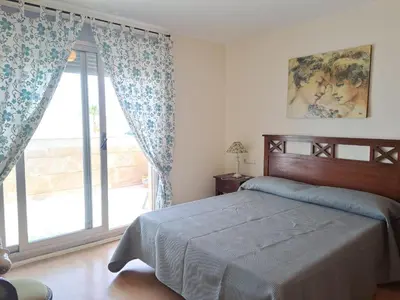 Cama o camas de una habitación en Ático Puerto y Playa Garrucha