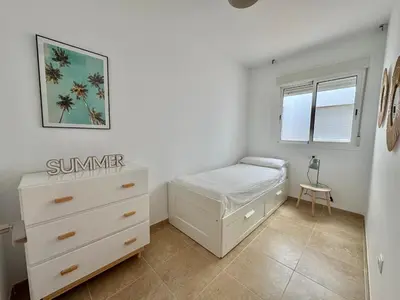 Cama o camas de una habitación en Lancón Boutique- Precioso apartamento a 150 m a pie de playa Lancón- Carboneras