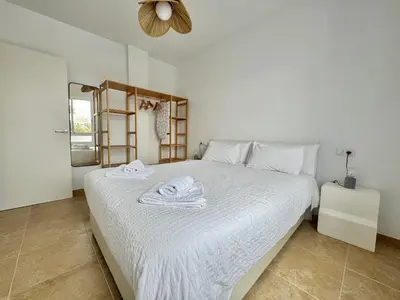 Cama o camas de una habitación en Lancón Boutique- Precioso apartamento a 150 m a pie de playa Lancón- Carboneras