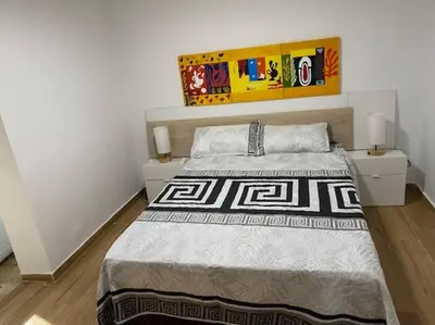 Cama o camas de una habitación en Casa Vera-Playa