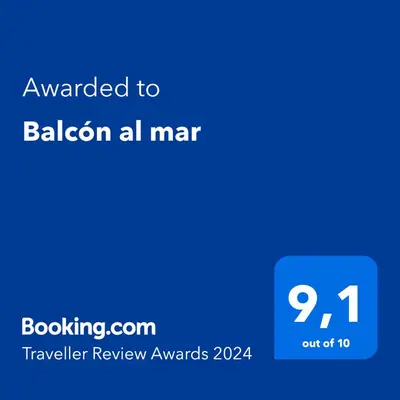 Certificado, premio, señal o documento que está expuesto en Balcón al mar