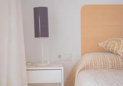 Cama o camas de una habitación en MojacarProperty, Apto Guardias Viejas 1ª Linea De Playa