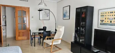Zona de estar de Apartamento primera linea de Playa Climatizado Internet