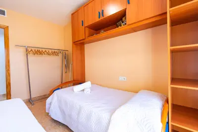 Cama o camas de una habitación en Rincón Levante Águilas, cerca de la playa- by Aloha Palma