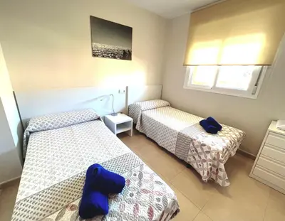 Cama o camas de una habitación en BORA BORA Ático con piscina privada en Paraíso de VERA