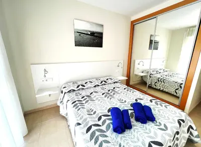 Cama o camas de una habitación en BORA BORA Ático con piscina privada en Paraíso de VERA