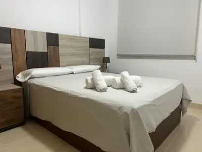 Cama o camas de una habitación en Fuensanta Home Beach Águilas