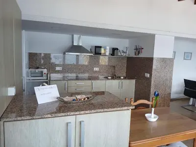 Una cocina o zona de cocina en Primera línea de playa en Villaricos