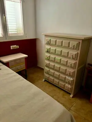 Cama o camas de una habitación en Primera línea de playa en Villaricos