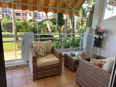 Zona de estar de Piso en primera línea de playa, Vera Playa