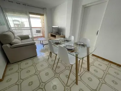 Zona de estar de Calabardina Playa con Wifi y aire acondicionado