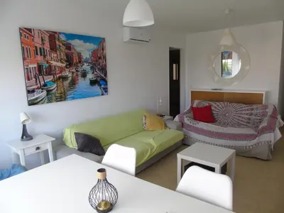 Cama o camas de una habitación en Aguadulce familiar y económico, Piscina Playa Wifi