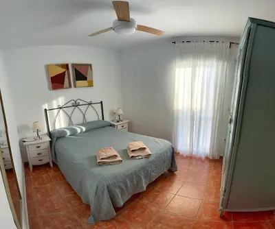 Cama o camas de una habitación en Casa Mellis Aguamarga