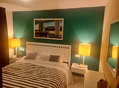 Cama o camas de una habitación en Vera Shore 4 persons 2 pools and beach 200 m