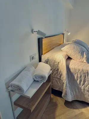 Cama o camas de una habitación en Apartamentos Arraez
