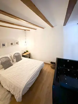 Cama o camas de una habitación en Casa Cueva Luna