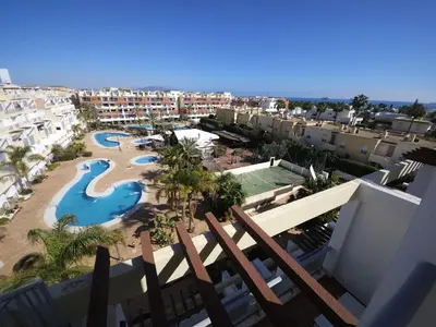 Piscina en o cerca de Brisas de Vera Ático Solárium con Vistas al Mar Parking Gratis