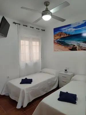 Cama o camas de una habitación en Apartamento El Humedal Cabo de Gata