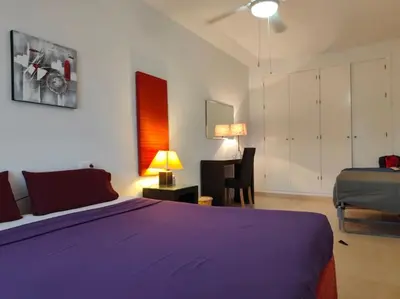 Cama o camas de una habitación en Spacious and luxurious apartment