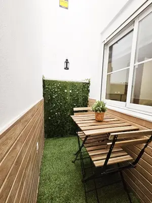 Un balcón o terraza de Elegante apartamento de diseño.