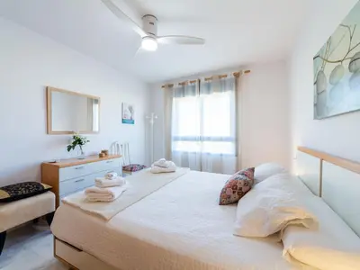 Cama o camas de una habitación en Apartment Dioniso - Playa Romanilla by Interhome