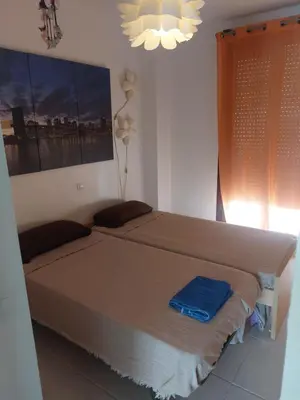 Cama o camas de una habitación en Apartamento playas de Vera