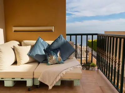 Un balcón o terraza de Precioso apartamento en el Calón Playa con vistas y piscina