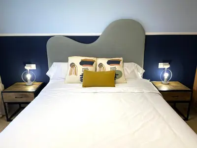Cama o camas de una habitación en Bajo con terraza #Playa 8min #Chill out #Cuna