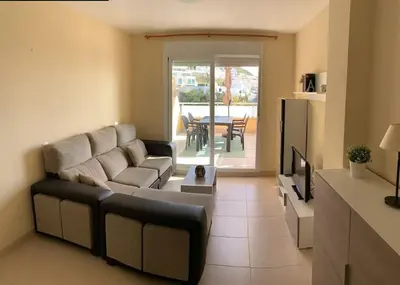 Zona de estar de Precioso y tranquilo apartamento en Carboneras