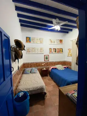 Cama o camas de una habitación en Casa en Alcazaba