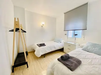 Cama o camas de una habitación en Casa Playa Colonia Águilas *Vistas al Mediterráneo