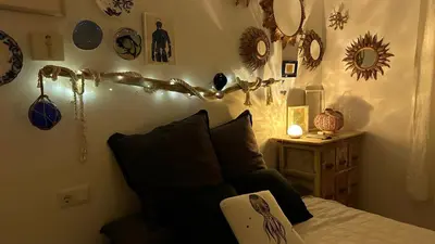 Cama o camas de una habitación en Caroline del Mar - Nudist Naturist