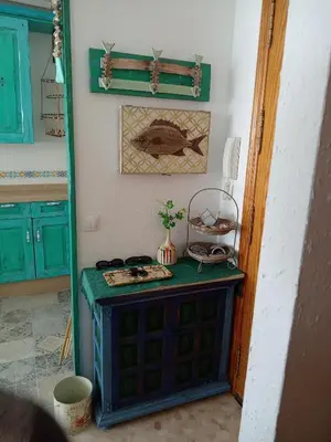 Una cocina o zona de cocina en Vistas al Mar Mediterraneo