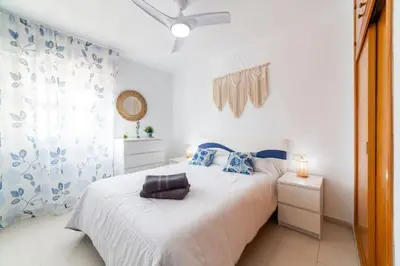 Cama o camas de una habitación en Roquetas Ocean Prime apartment
