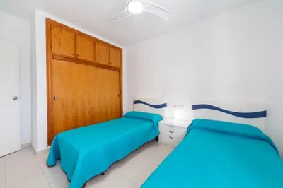 Cama o camas de una habitación en Roquetas Ocean Prime apartment
