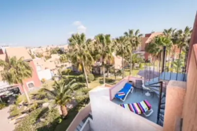 Un balcón o terraza de SunRays Naturist Apartment in Playas de Vera