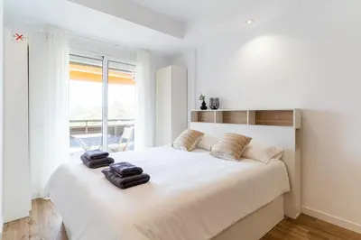 Cama o camas de una habitación en Almare Suites Burbujas II - Playa y golf a un paso