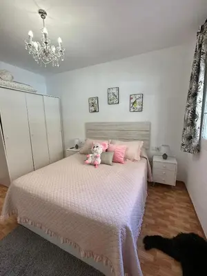 Cama o camas de una habitación en Apartamento Brisa junto al mar