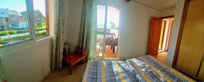 Cama o camas de una habitación en Ático 1ª línea de playa dos dormitorios Veramar 4 Vera playa