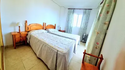 Cama o camas de una habitación en Ático 1ª línea de playa dos dormitorios Veramar 4 Vera playa