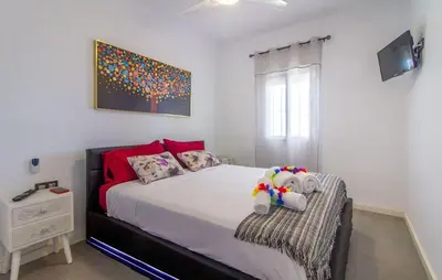 Cama o camas de una habitación en Casa con acceso directo a la playa de Mojácar